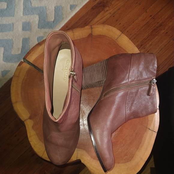 Cole Haan Brown Nike Leather Ankle Booties Sz 9.5 - Picture 1 of 2